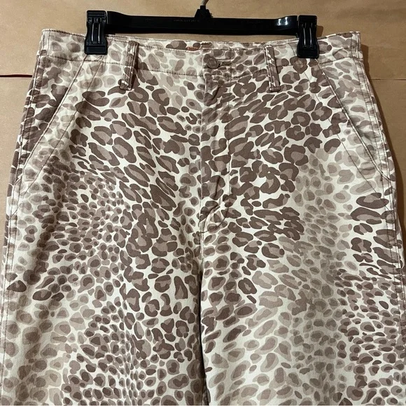 MotherThe Major Zip Ankle Spot On Jeans Wide Leg High Rise Leopard Size 29